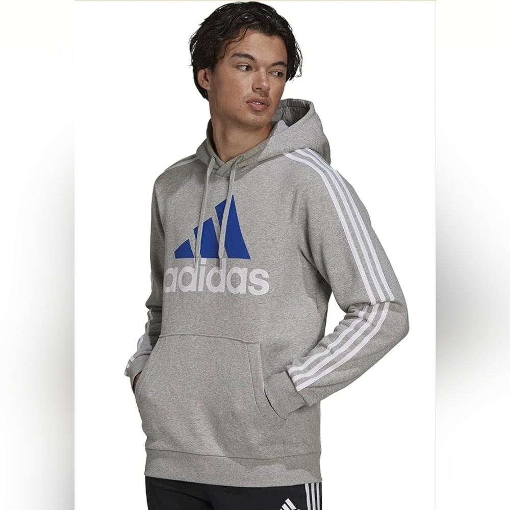 Adidas Essentials Fleece 3-stripes Logo Hoodie - Mens Size Large